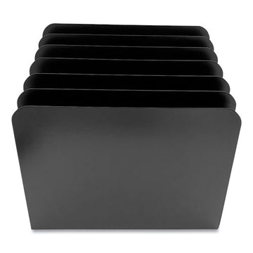 Huron Steel Vertical File Organizer, Inclined, 6 Sections, Letter Size Files, 8 X 11 X 10.25, Black freeshipping - TVN Wholesale
